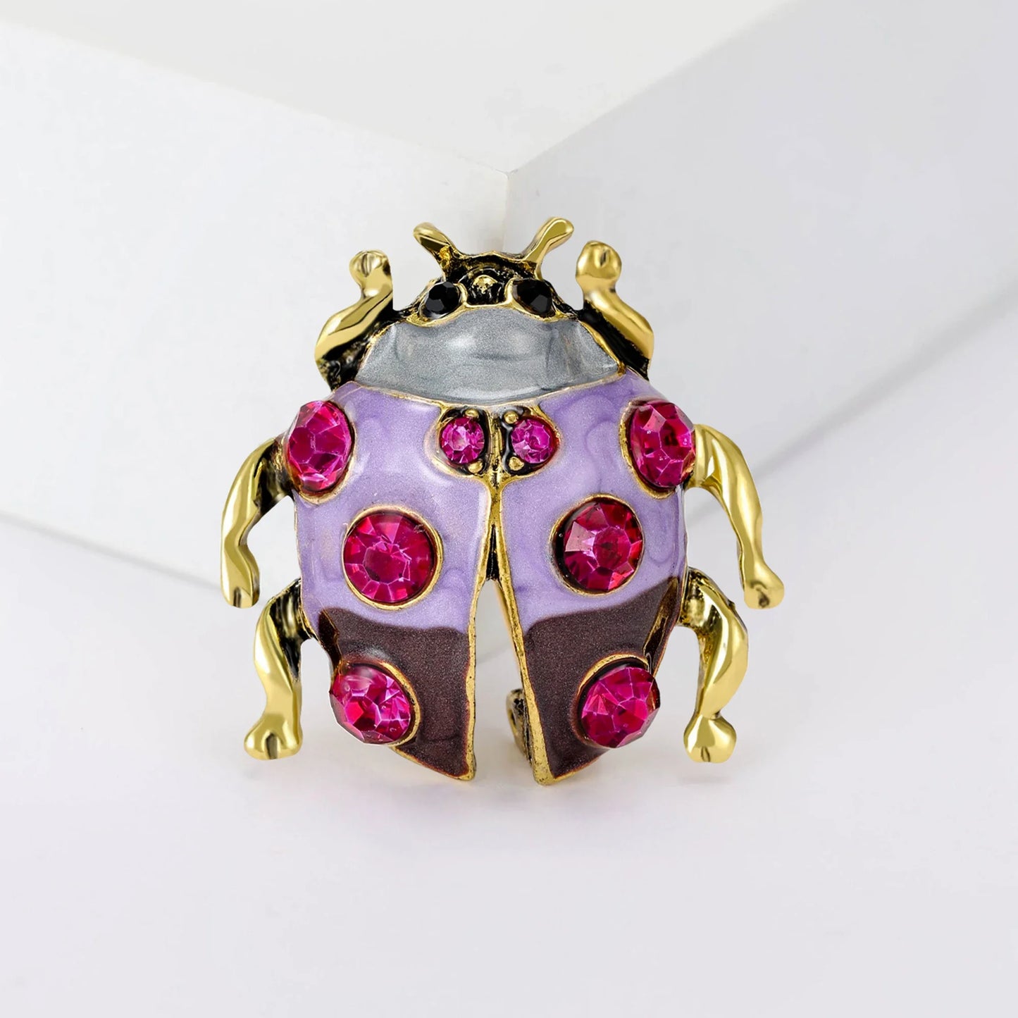 Rhinestone Insect Brooch Unisex Pearl Beetle Pin