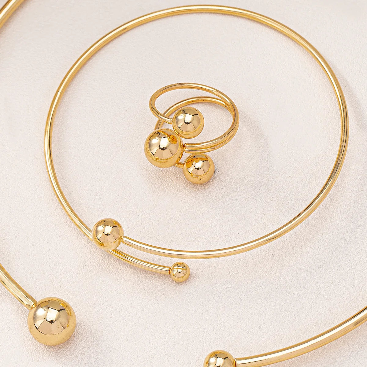 Beads Gold-plated Ring Bracelet Necklace