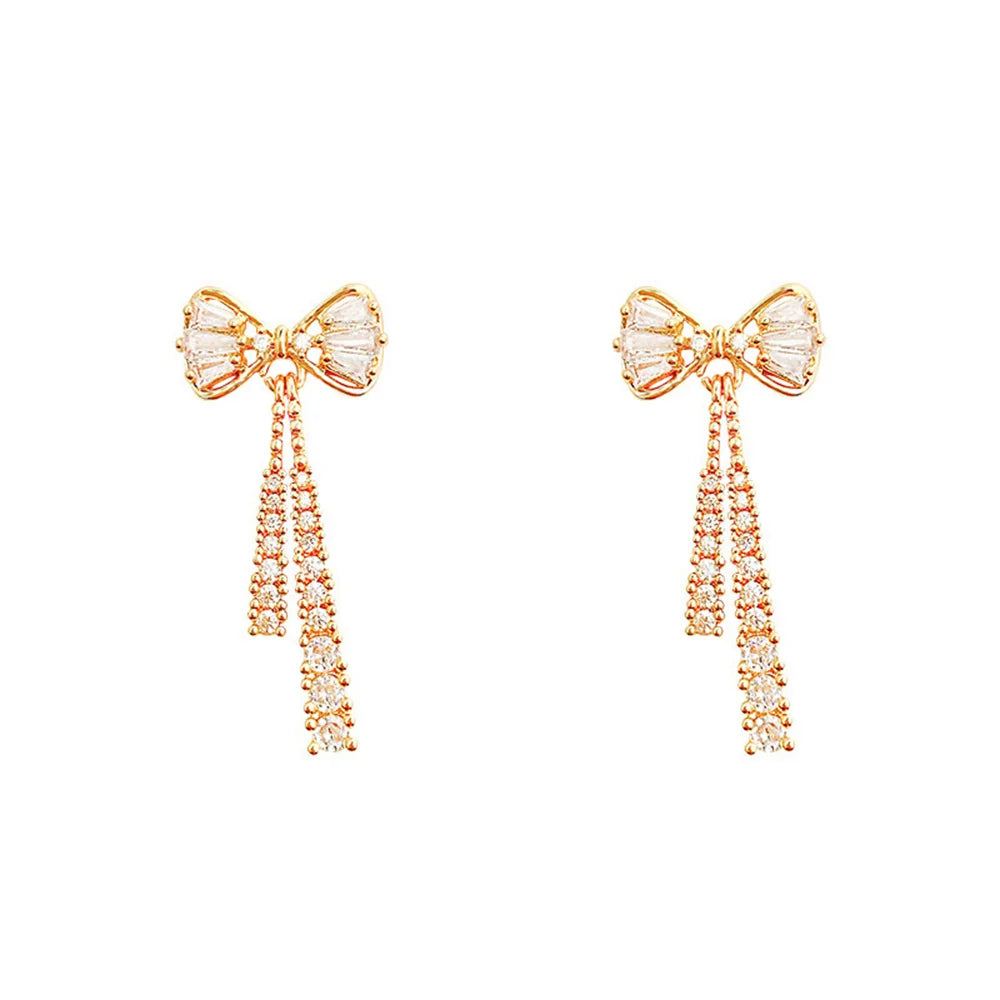 Zircon Bow Earrings