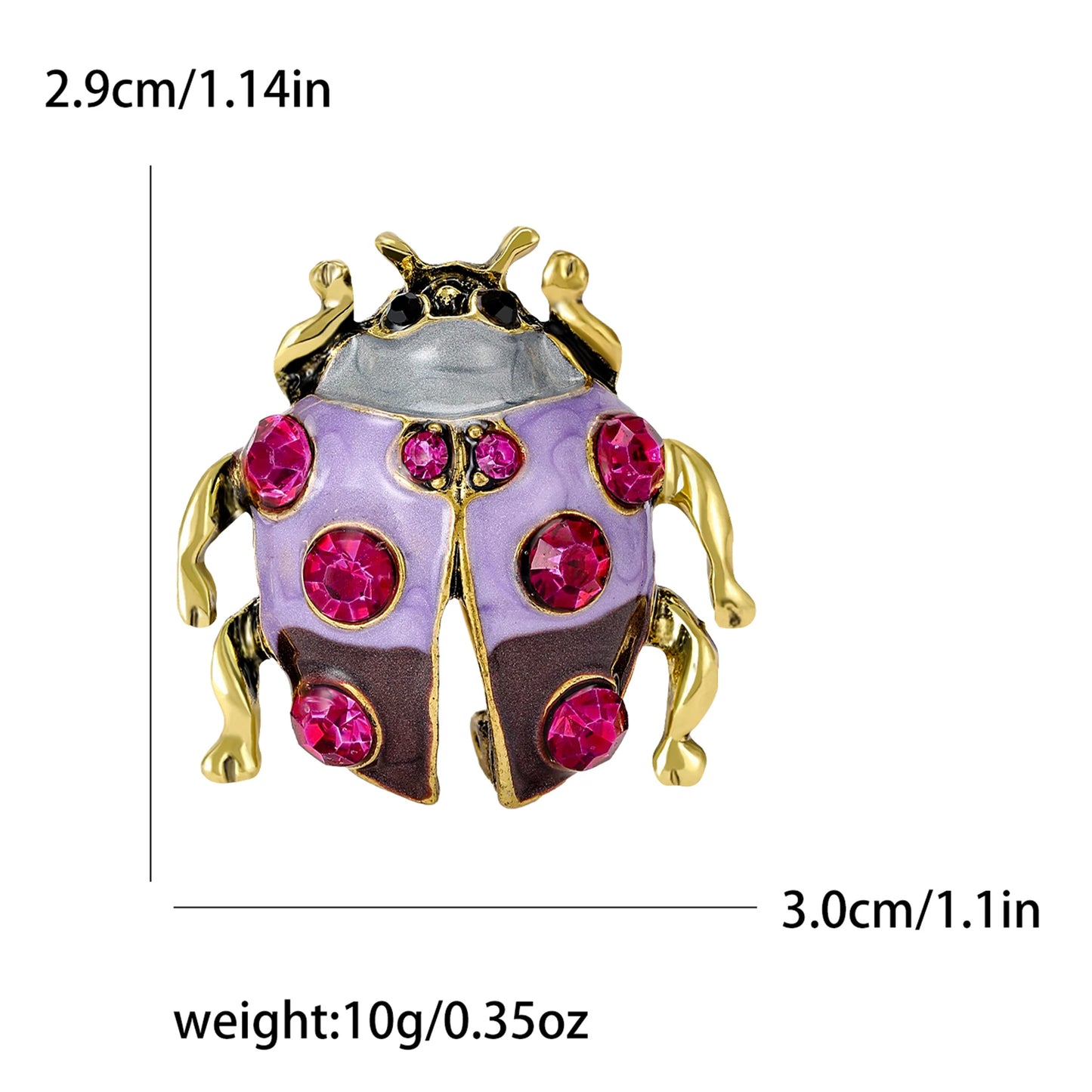Rhinestone Insect Brooch Unisex Pearl Beetle Pin