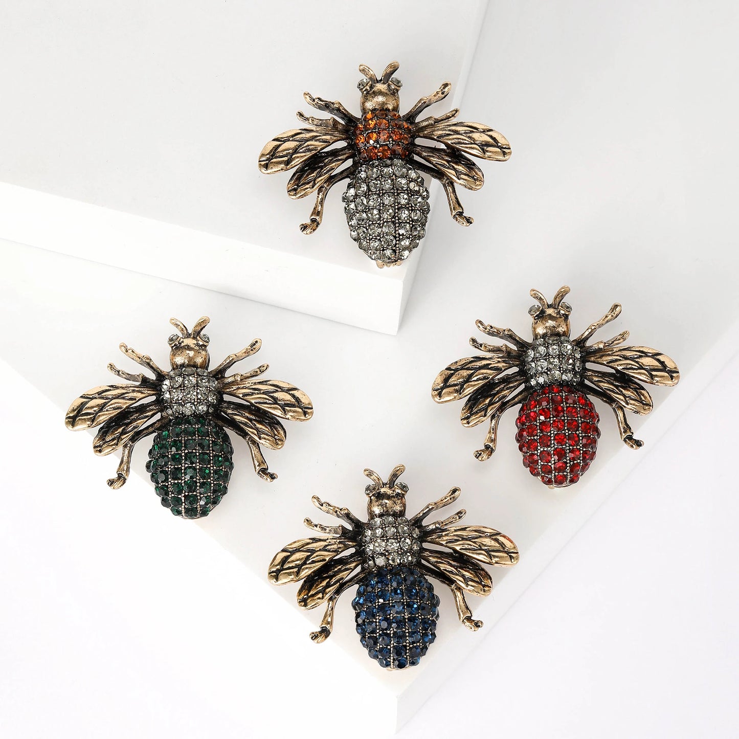 Rhinestone Insect Brooch Unisex Pearl Beetle Pin