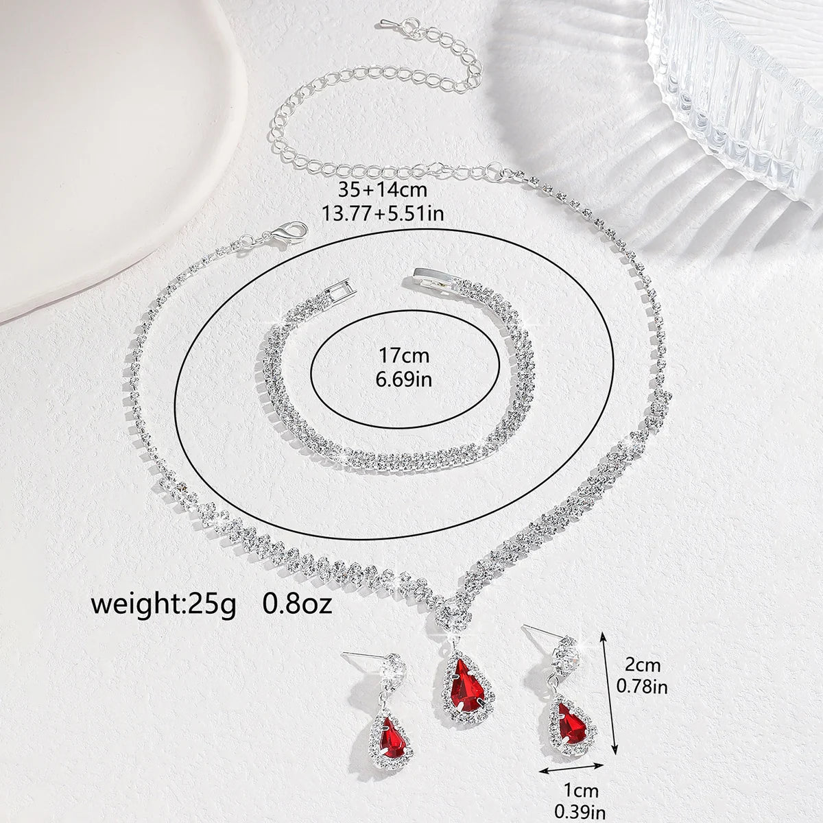 4 Pieces Of Accessories, Earrings, Necklaces, Bracelets