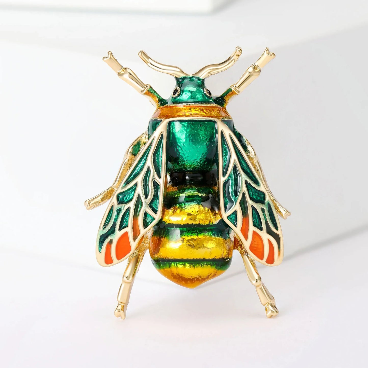 Rhinestone Insect Brooch Unisex Pearl Beetle Pin
