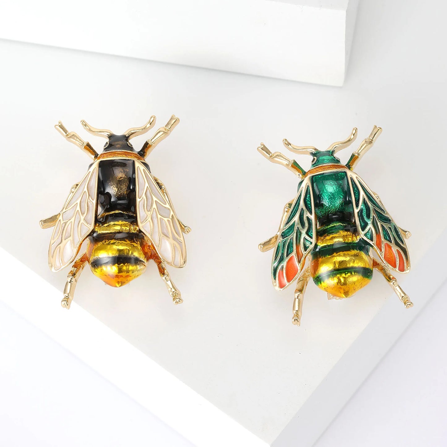 Rhinestone Insect Brooch Unisex Pearl Beetle Pin