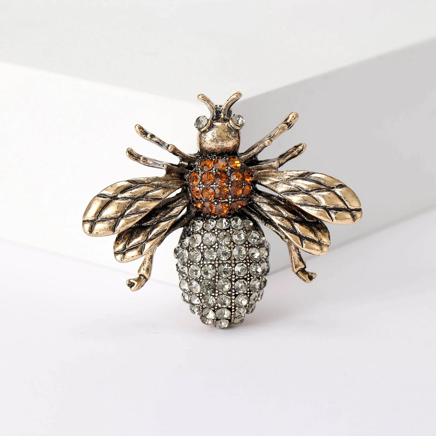 Rhinestone Insect Brooch Unisex Pearl Beetle Pin