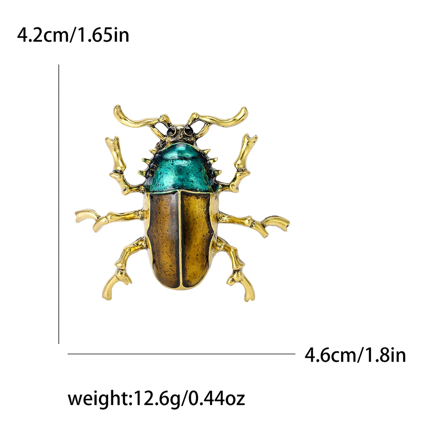 Rhinestone Insect Brooch Unisex Pearl Beetle Pin