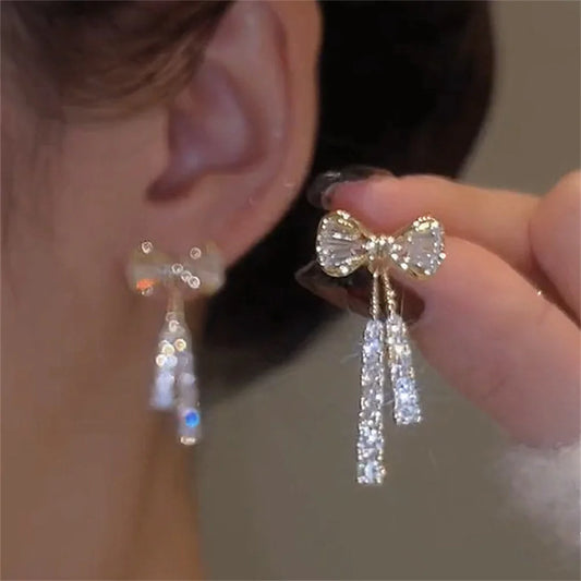 Zircon Bow Earrings