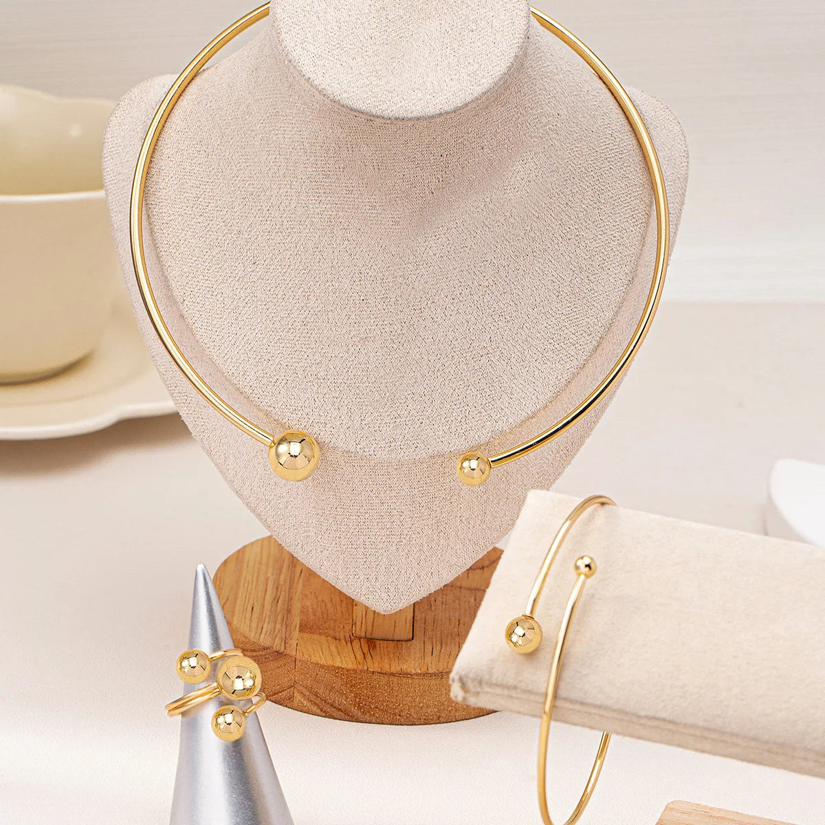 Beads Gold-plated Ring Bracelet Necklace