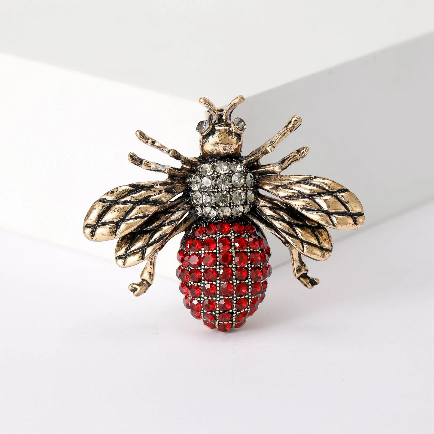 Rhinestone Insect Brooch Unisex Pearl Beetle Pin