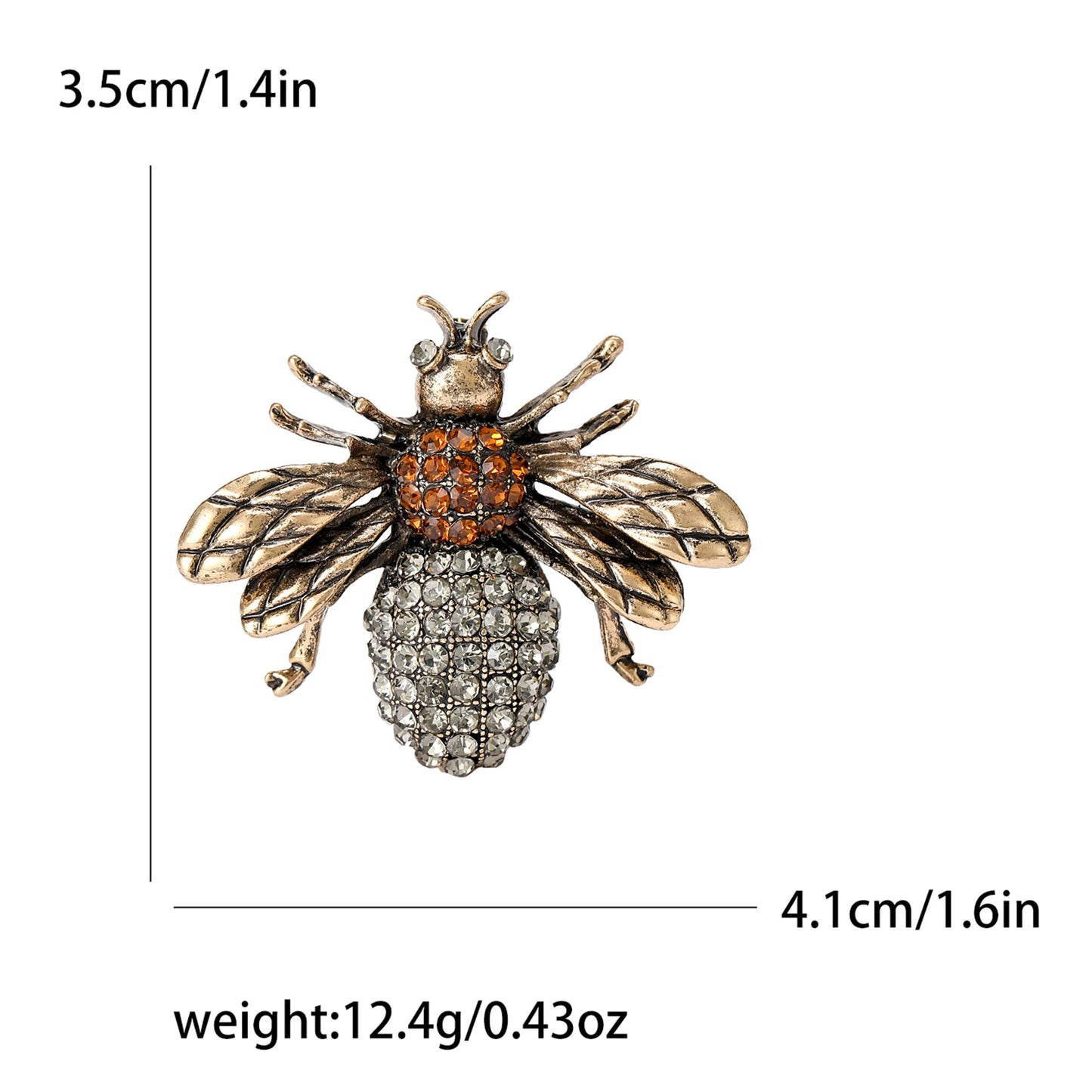 Rhinestone Insect Brooch Unisex Pearl Beetle Pin